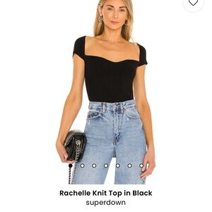 Superdown Rochelle knit top black size small